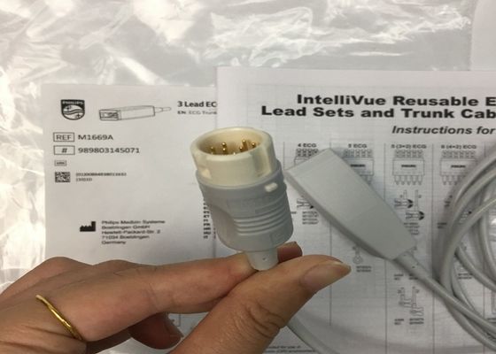 M1669A متداخلة قابلة لإعادة الاستخدام 3 كابل ECG الرصاص aAMI/IEC 2.7M مواد TPU