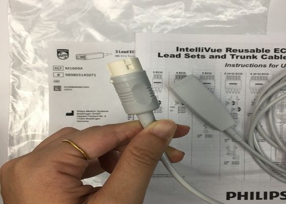M1669A متداخلة قابلة لإعادة الاستخدام 3 كابل ECG الرصاص aAMI/IEC 2.7M مواد TPU