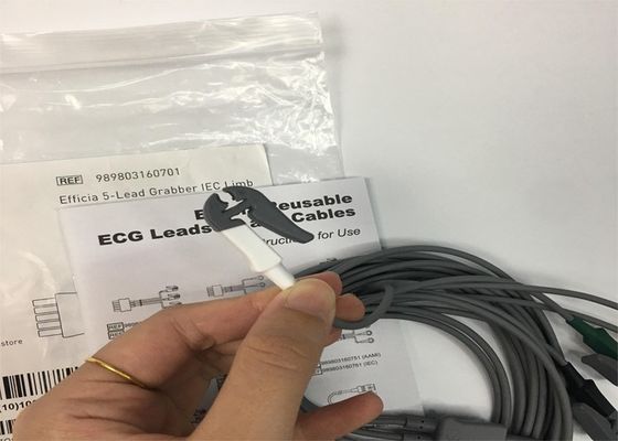 PHLIP Efficia قابلة لإعادة الاستخدام 5 كابل ECG الرصاصي