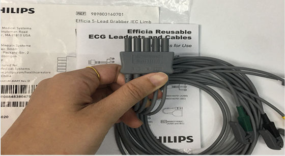 PHLIP Efficia قابلة لإعادة الاستخدام 5 كابل ECG الرصاصي