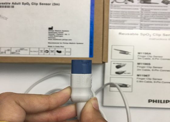 فليب M1196A أجزاء احتياطية لـ ECG ، جهاز استشعار مقاطع الأصابع 3M مع رابط 8 PIN