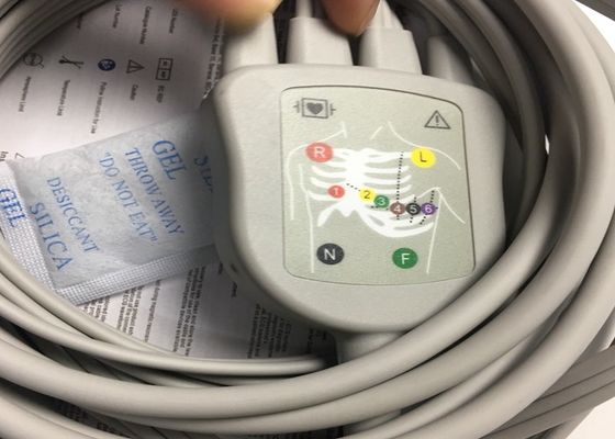 10 أجزاء احتياطية لجهاز ECG الرصاص كابل GE2104726-001 معيار الاتحاد الأوروبي