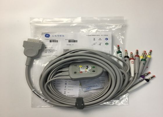 10 أجزاء احتياطية لجهاز ECG الرصاص كابل GE2104726-001 معيار الاتحاد الأوروبي