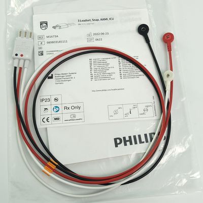 REF M1673A PHILIP مراقبة المرضى CBL 3 LEDset Snap AAMI ICU PN 989803145111