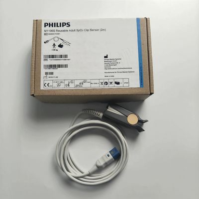 PHILIP الأصلي M1196S مستشعر الكليب SpO2 للبالغين قابل لإعادة الاستخدام (2m) REF:989803174381