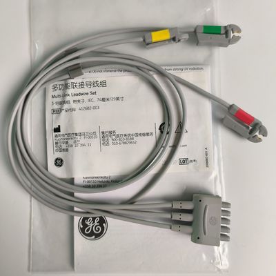 كيرفيوجن جيه أصل متعدد الروابط ECG سلك الرصاص 3-الرصاص Grabber IEC 74cm / 29in. REF: 412682-003