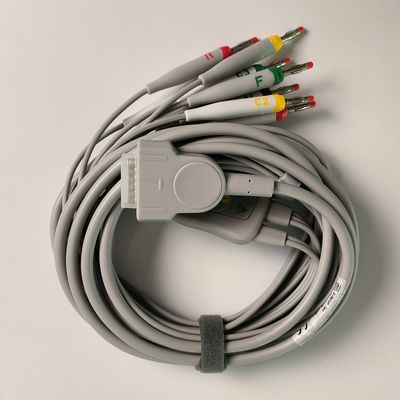 آلة التصوير الكهربائي للقلب متكاملة 12 سلك رصاص مع 15 دبوس معيار أوروبي IEC الموز الرأس 4.0