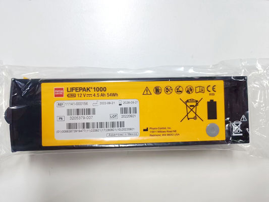 REF:1141-000156 بطاريات المعدات الطبية Medtronic LIFEPAK 1000 بطارية جهاز التهاب القلب 12V 4.5Ah 54Wh