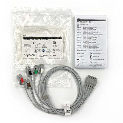 GE Ref:412681-001 مجموعة الأسلاك الرئيسيّة متعدّدة الارتباطات لـ ECG Leadwire ،5 - Lead ،Grabber ،AHA 74 CM /29 IN