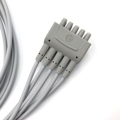 GE Ref:412681-001 مجموعة الأسلاك الرئيسيّة متعدّدة الارتباطات لـ ECG Leadwire ،5 - Lead ،Grabber ،AHA 74 CM /29 IN