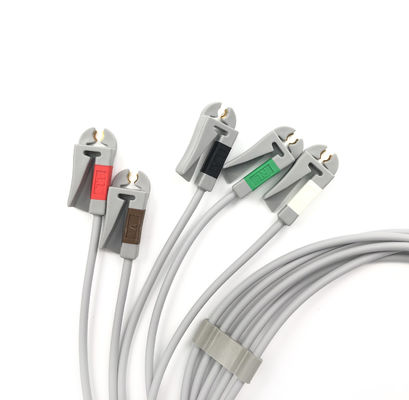 GE Ref:412681-001 مجموعة الأسلاك الرئيسيّة متعدّدة الارتباطات لـ ECG Leadwire ،5 - Lead ،Grabber ،AHA 74 CM /29 IN