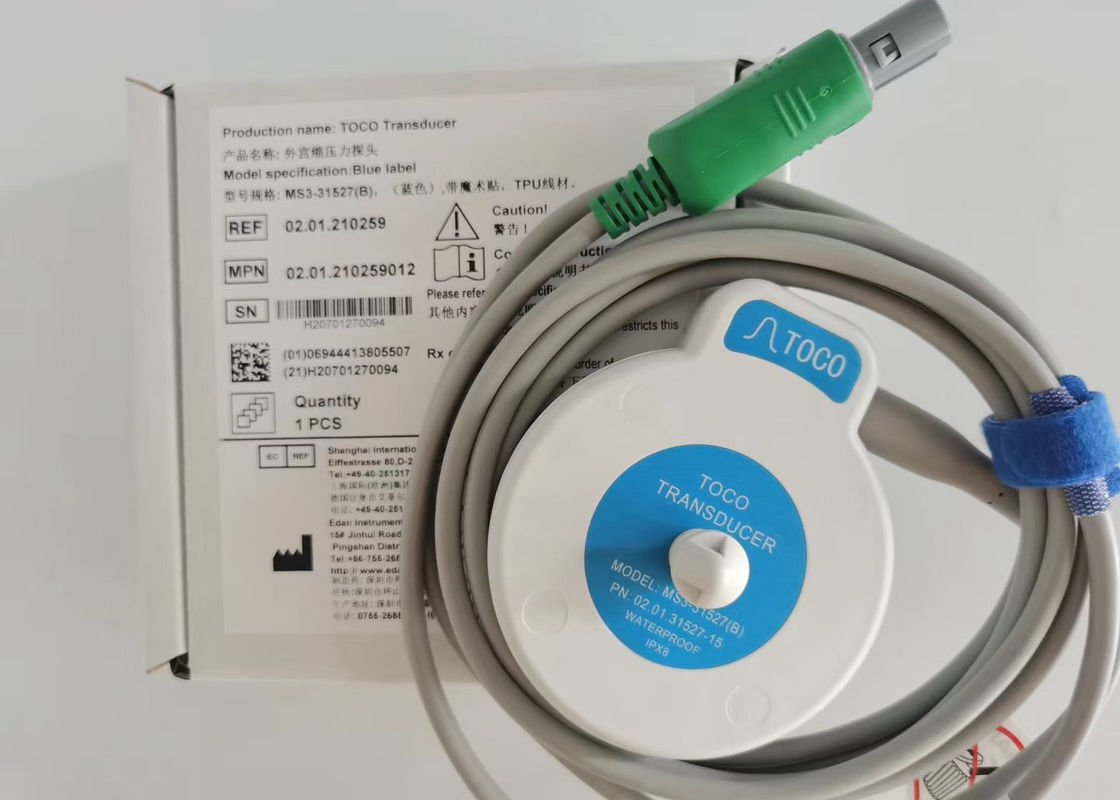 MS3-31527 Toco Transducer Probe 6 إبرة فتحة واحدة الشريط الأزرق الفيلكرو 2.5m الطول