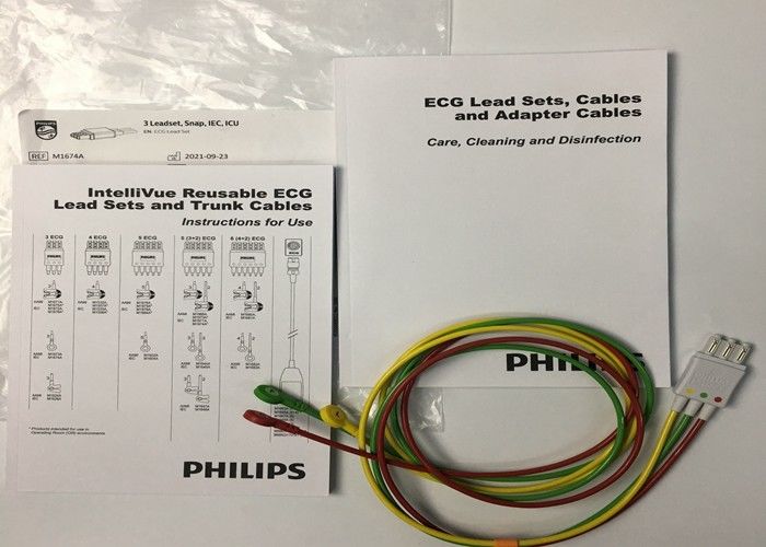 M1674A مجموعة الرصاص ECG كابل 3 الرصاص IEC ICU 1M للمعدات الطبية