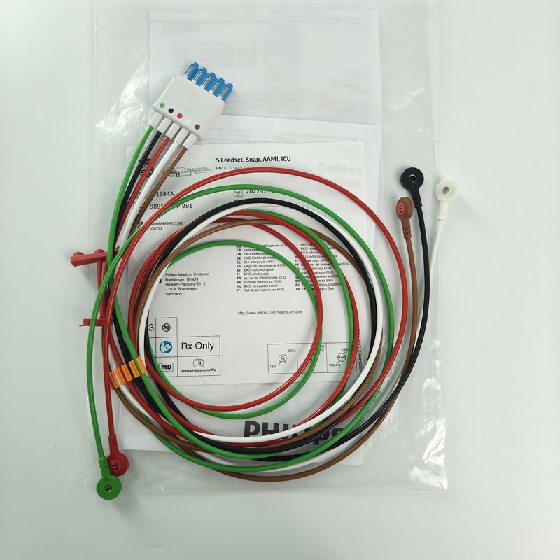 989803144991 مراقبة المرضى الملحقات PHILIP CBL 5 Leadset Snap AAMI ICU REF M1644A