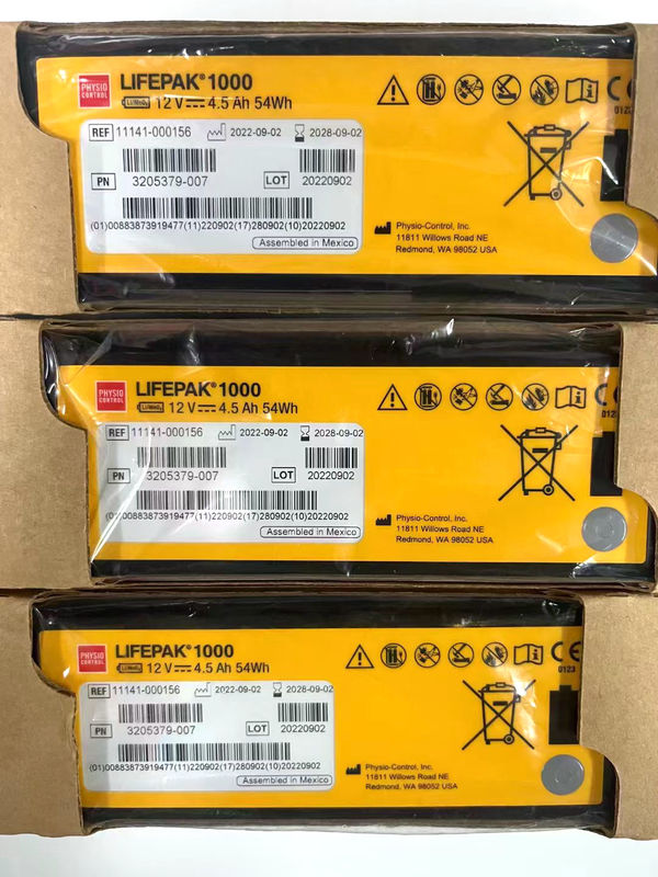 REF:1141-000156 بطاريات المعدات الطبية Medtronic LIFEPAK 1000 بطارية جهاز التهاب القلب 12V 4.5Ah 54Wh